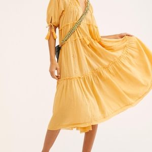 Free People Celestial Skies Midi Dress in Orange